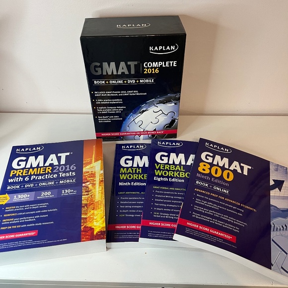 Kaplan GMAT Complete 2016 Book+Online+DVD+Mobile 4‎ Books *Missing DVD - Picture 1 of 5